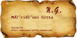 Máriássi Gitta névjegykártya